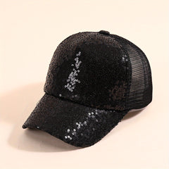 Sequined Mesh Kids Baseball Cap