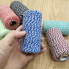 100m Cotton Rope Christmas Gift Packaging 2mm Thick Tape Vase Decoration