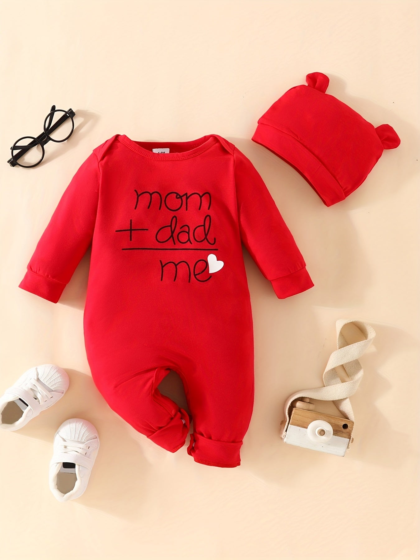 Baby DAD MOM ME Letter Print Romper Creeper