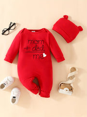 Baby DAD MOM ME Letter Print Romper Creeper