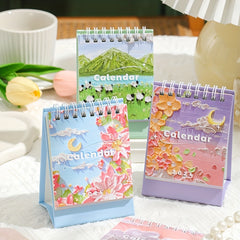 Mini Desk Calendar Colorful Tabletop Flip Calendar