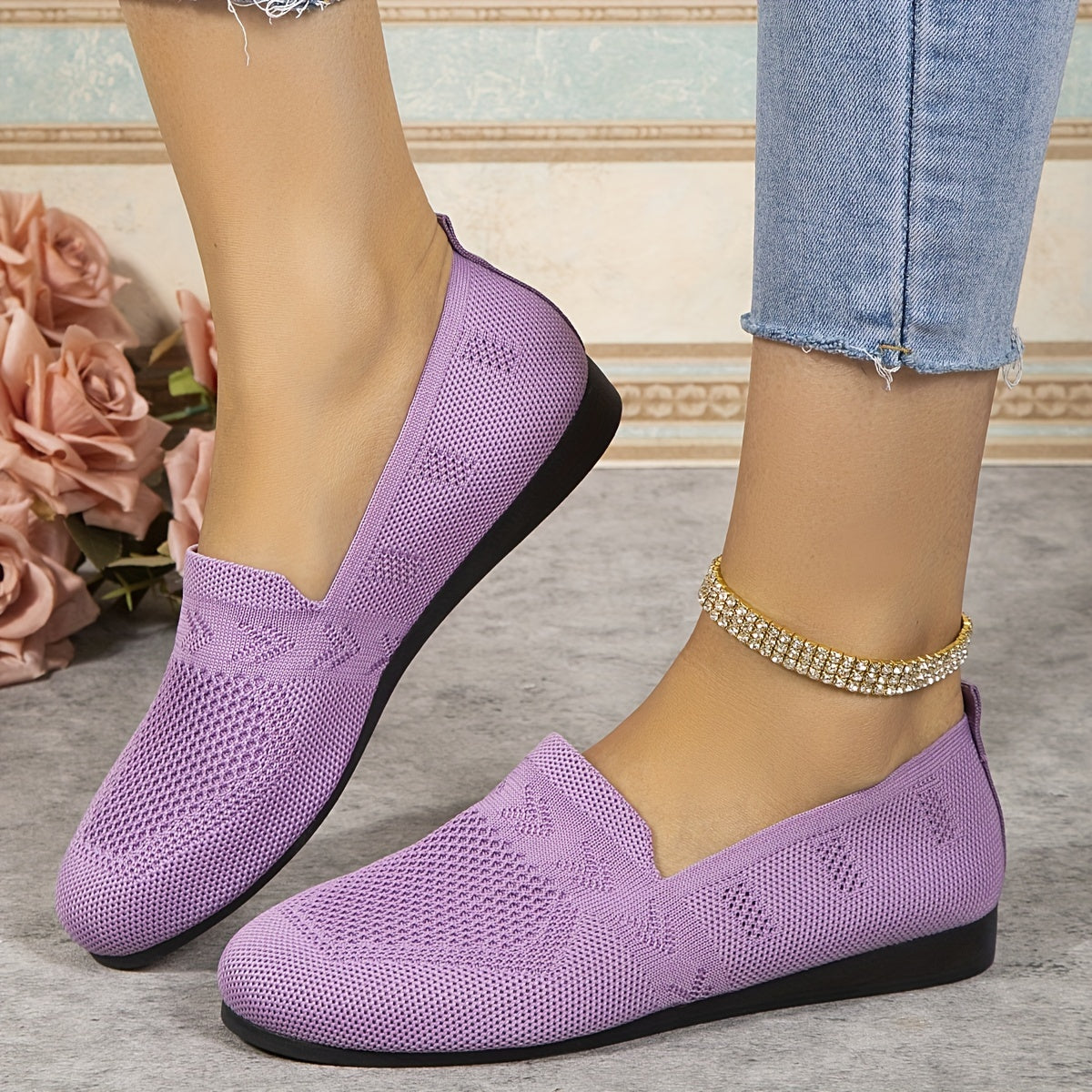 Women's Breathable Slip On Outdoor Shoes Walking Comfortable Shoes