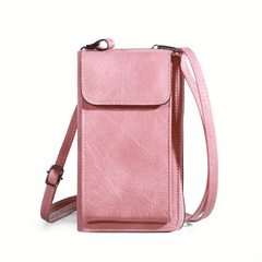 Faux Leather Crossbody Bag Long Wallet Mini Phone Coin Purse