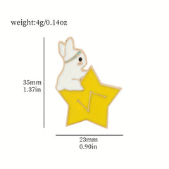 Star Moon Bunny Brooch Pin Set