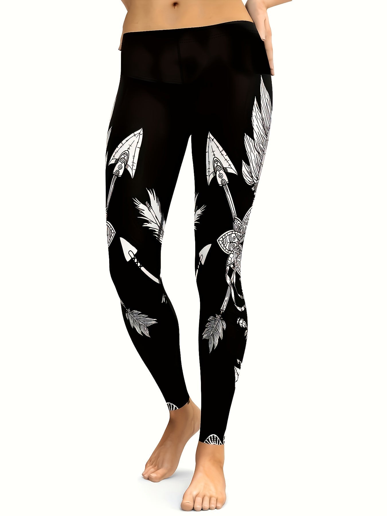 Women's Printed Skinny Leggings for Sports Fitness Yoga