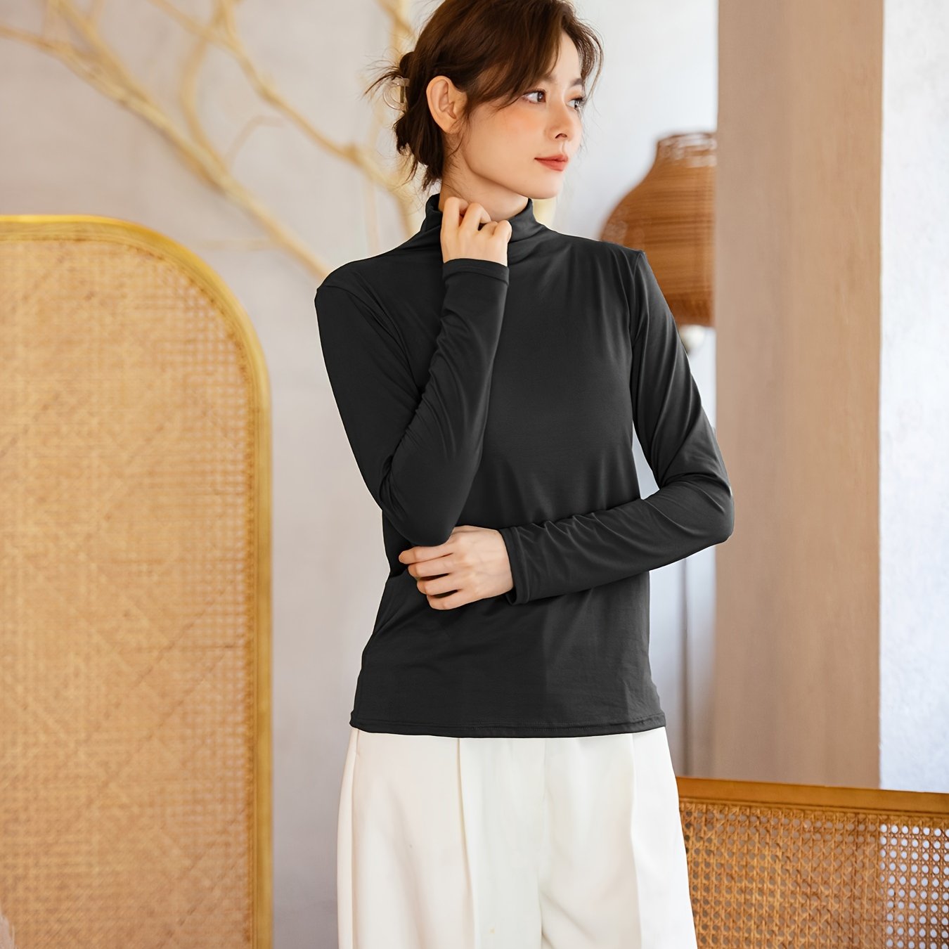 Warm and Cozy Mock Neck Thermal Top