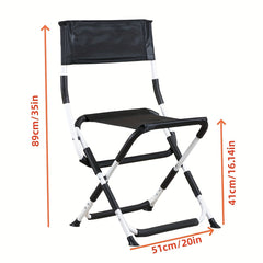 Folding Metal Camping Chair, Outdoor Backrest Chair