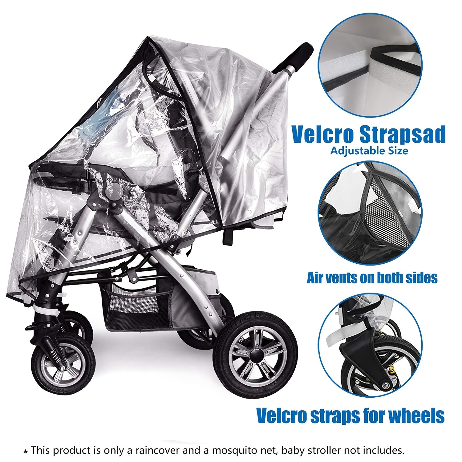 Universal Stroller Rain Cover, Waterproof Windproof Baby Travel Cover