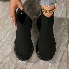 Women's Knit Slip-On Sock Sneakers Ankle Boots
