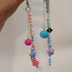 Y2K Bell & Star Keychain for Girls - Red