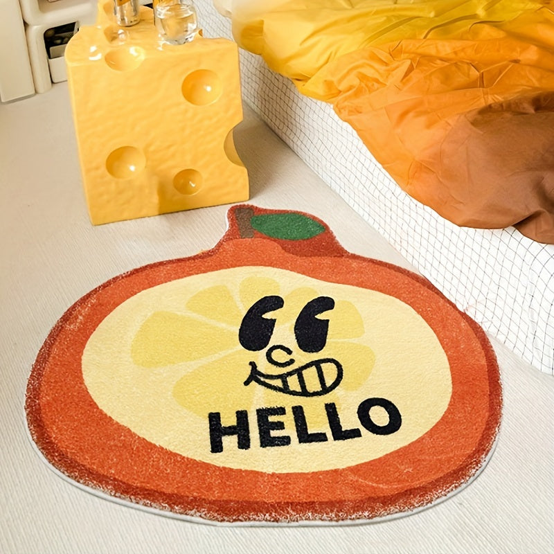 Fruit Pattern Faux Cashmere Rug Soft Fluffy Carpet Non-slip