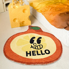 Fruit Pattern Faux Cashmere Rug Soft Fluffy Carpet Non-slip