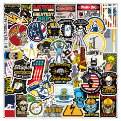 50pcs Cartoon Electrician Stickers for DIY Toys Wall Luggage Notebook Phone Case