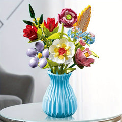 Botanical Collection DIY Flower Construction Set in Vase, 724pcs