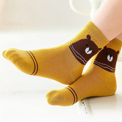 Boys Cartoon Animal Print Socks Cotton Crew Socks Kids Accessories