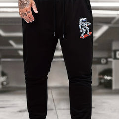Cartoon Astronaut Print Men's Joggers Pants