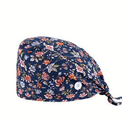 Adjustable Women's Cartoon Print Work Cap Nurse Scrub Hat