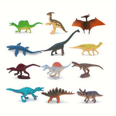 12pcs Dinosaur Simulation Models Rubber Sandbox Toys