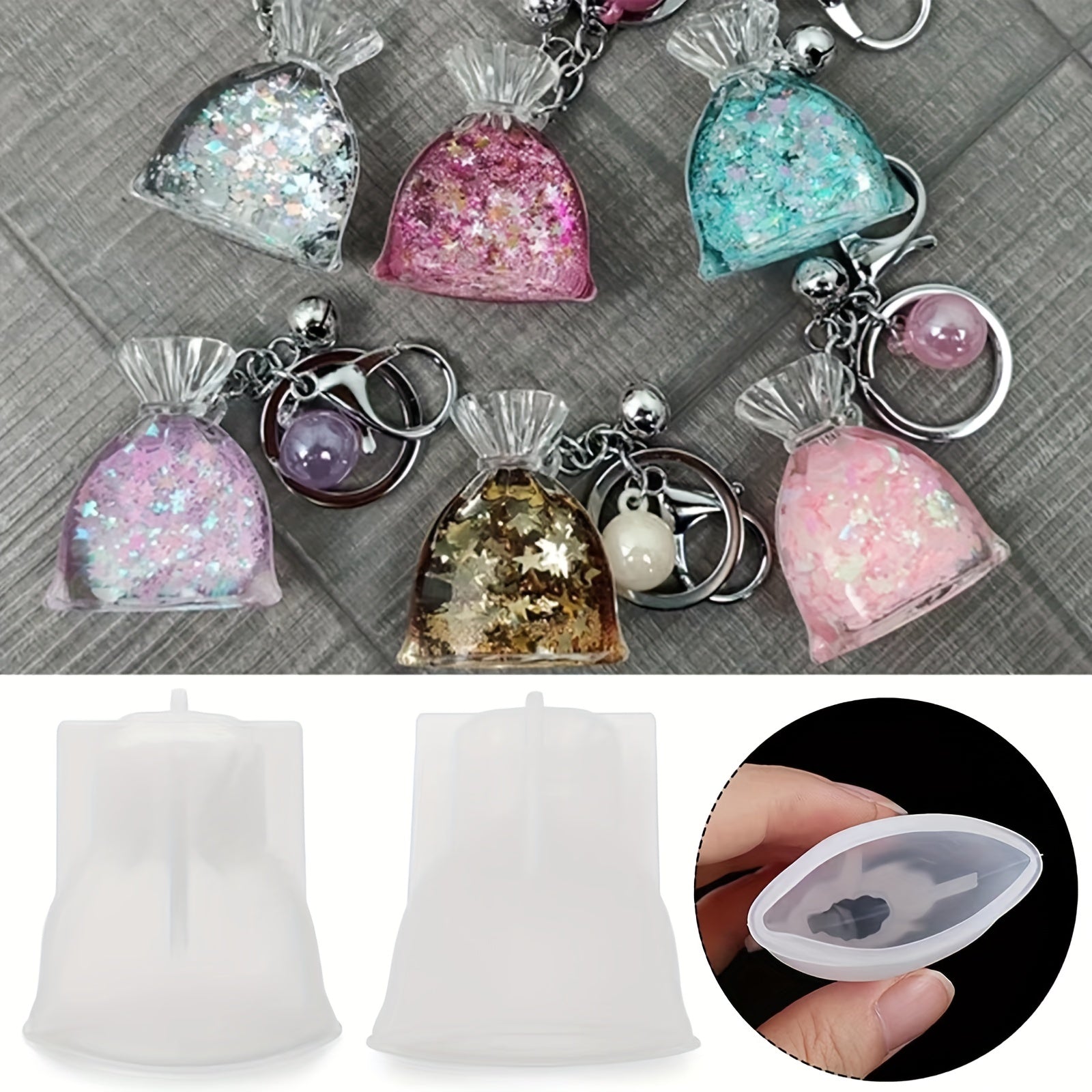 Quicksand Epoxy Resin Silicone Mold for Keychain Pendant DIY Jewelry