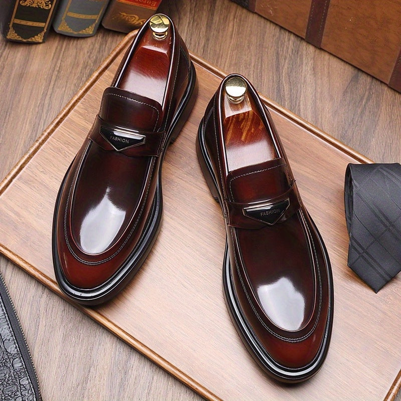 Men's Low Heel Loafer Shoes Non slip Slip On Dress Shoes
