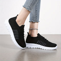 Mesh Lace-up Athletic Sneakers Outdoor Running Shoes Non-slip Tennis Shoes