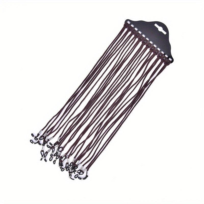 12pcs Brown Nylon Glasses Strap Holder Glasses Cord Retainer Adjustable