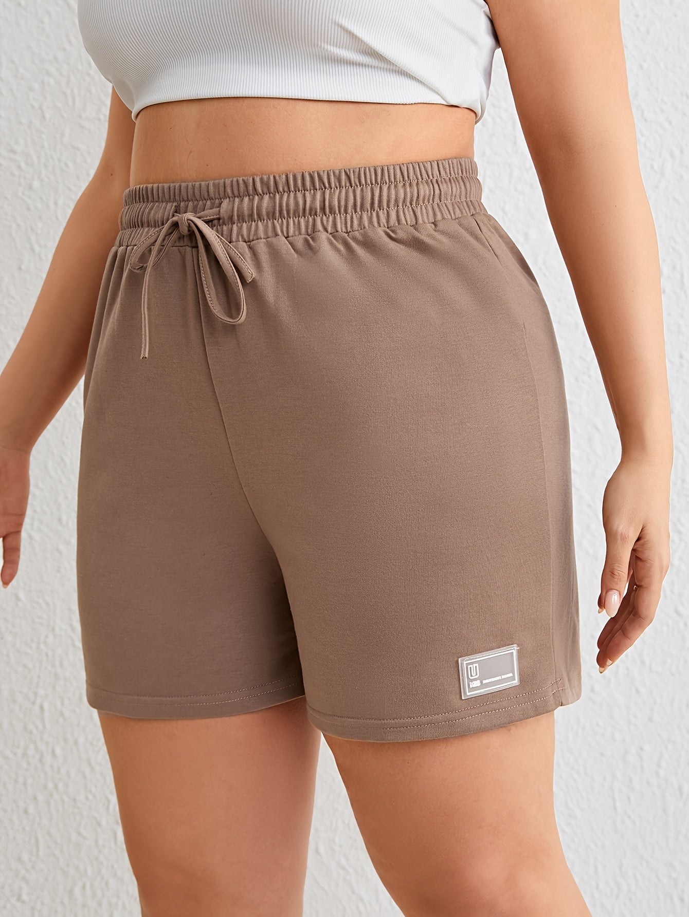 Graphic Print High Rise Elastic Waist Drawstring Comfy Shorts