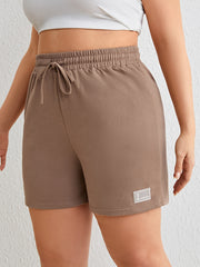 Graphic Print High Rise Elastic Waist Drawstring Comfy Shorts