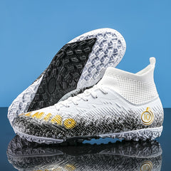 Boy's High Top Turf Football Boots Outdoor Soccer Cleats