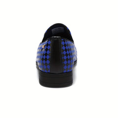 Men's Plaid Slip On Loafers Smart Casual Shoes