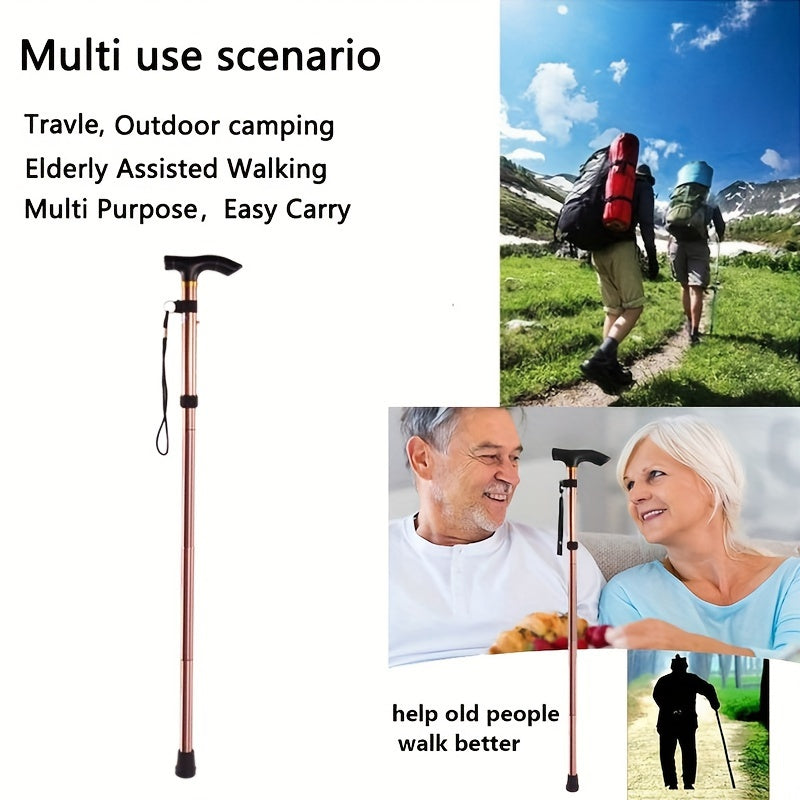 4-Section Aluminum Climbing Stick with Storage Bag for Outdoor Camping & Hiking