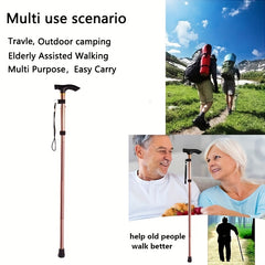 4-Section Aluminum Climbing Stick with Storage Bag for Outdoor Camping & Hiking