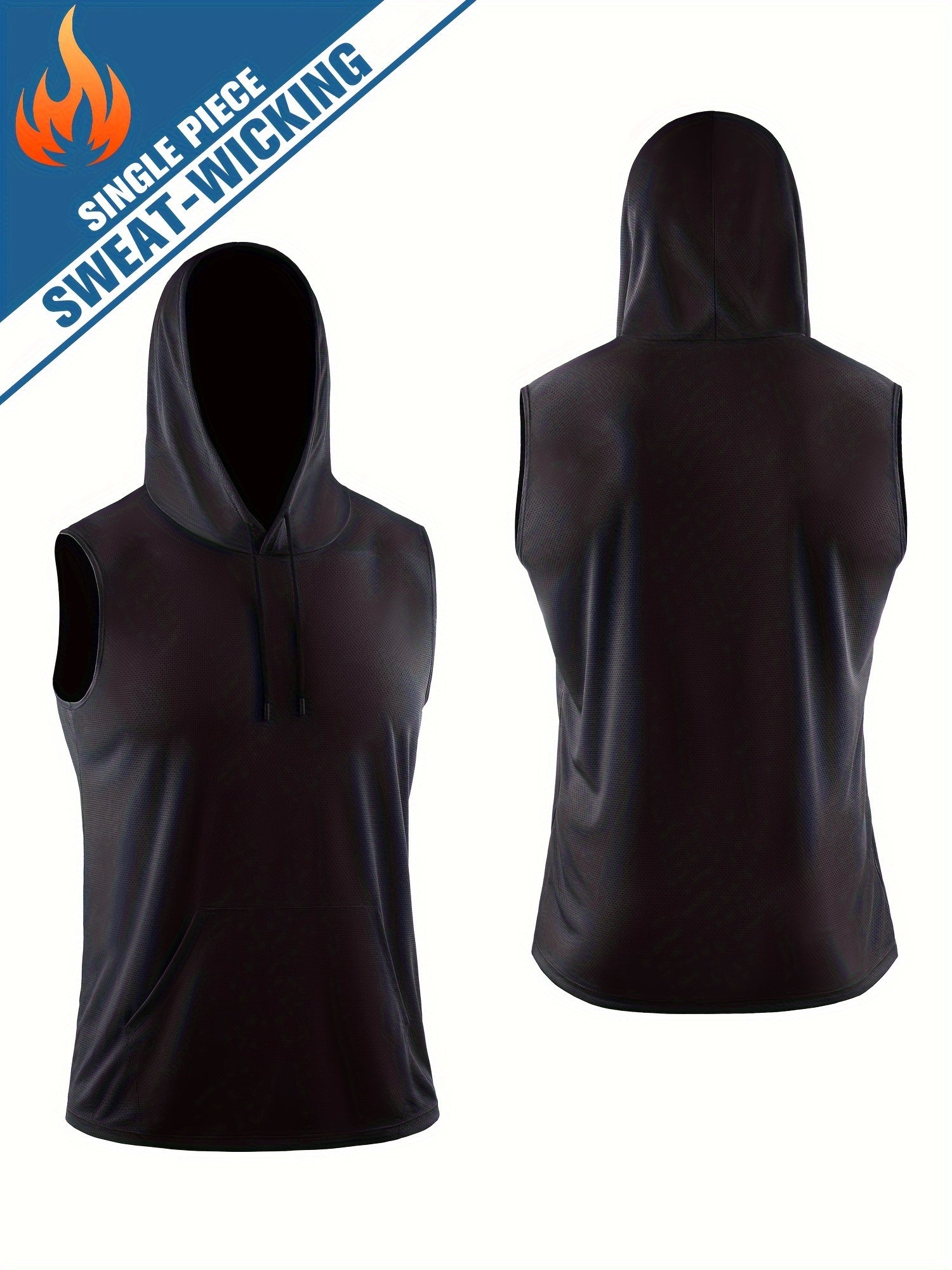 Men's Hooded Quick Drying Sports Vest Breathable Tank Top