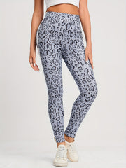 Leopard Print Side Contrast Leggings Skinny Leggings Women's Clothing