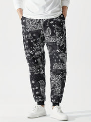 Men's Paisley Joggers with Elastic Waist