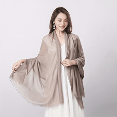 Frayed Edge Crinkle Scarf Solid Breathable Shawl Women Outdoor Hijab Turban