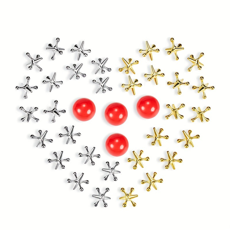Metal Puzzle Jack Table Game - Fun Traditional Toy for Adults
