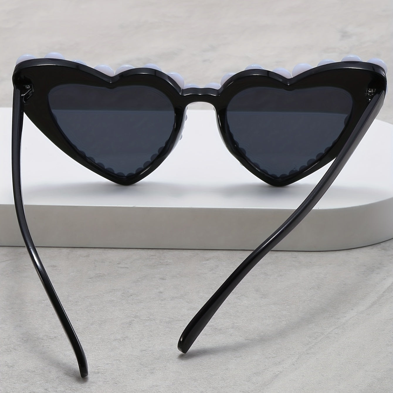 Heart Sunglasses Faux Pearl Love Theme UV400