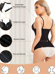Women's V Neck Lace Tank Top Compression Slimming Cami