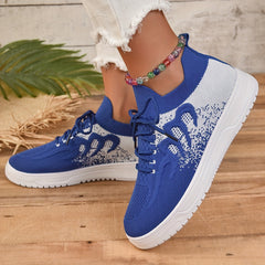 Women's Print Mesh Breathable Sports Shoes Lightweight Non slip Travel Shoes