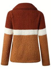 Patched Pockets Jacket Long Sleeve Fall Winter Casual