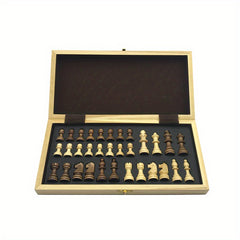 Wooden Chess and Checkers Set for Outdoor Fun