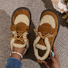 Women's Fuzzy Snow Boots Lightweight Plush Inner Thermal Winter Flats