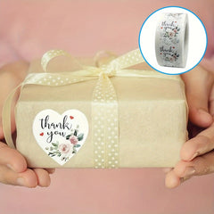 500pcs Heart Flower Stamp Thank You Sticker Paper Wedding Party Stationery