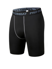 Men's Solid Compression Shorts High Stretch Active Bottom