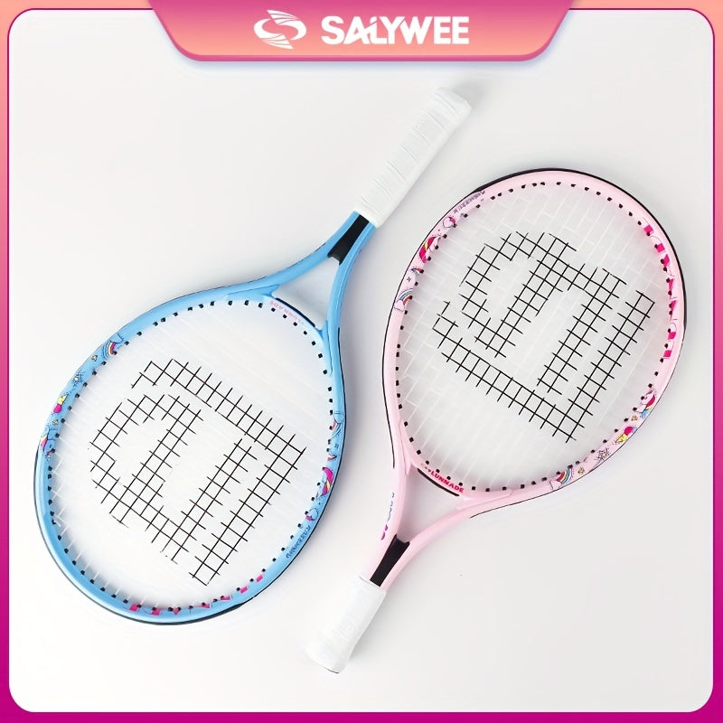 SALYWEE Aluminum Carbon Tennis Racket with Bag for Beginners