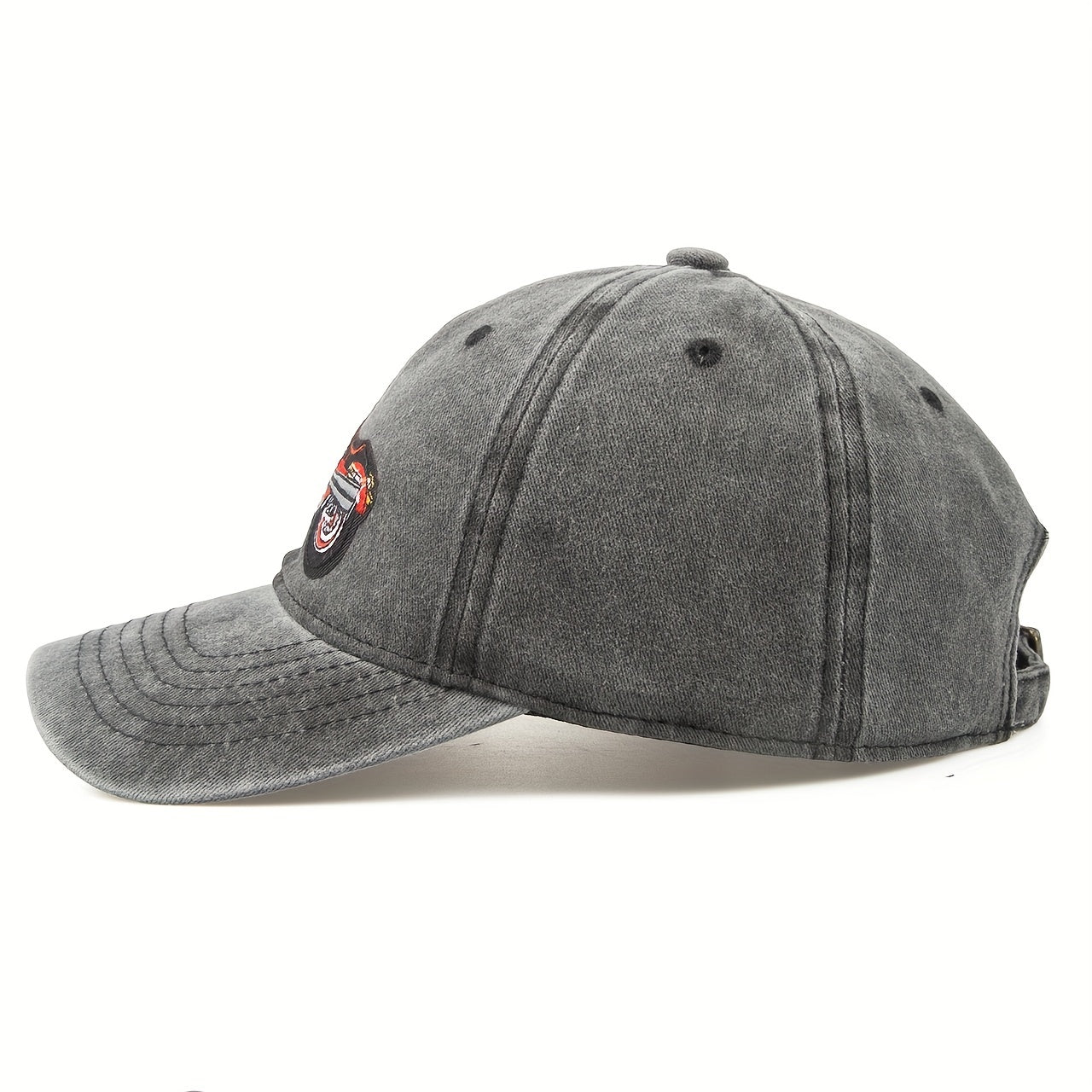 Fashionable Embroidered Motorcycle Cap Retro Baseball Sunshade Bucket