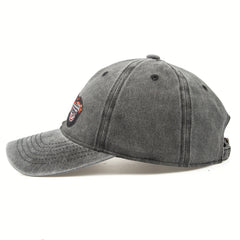 Fashionable Embroidered Motorcycle Cap Retro Baseball Sunshade Bucket