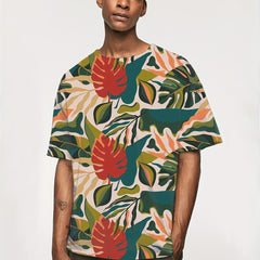 Hawaii Tropical Floral Full Print Men's Tshirt Short Sleeve