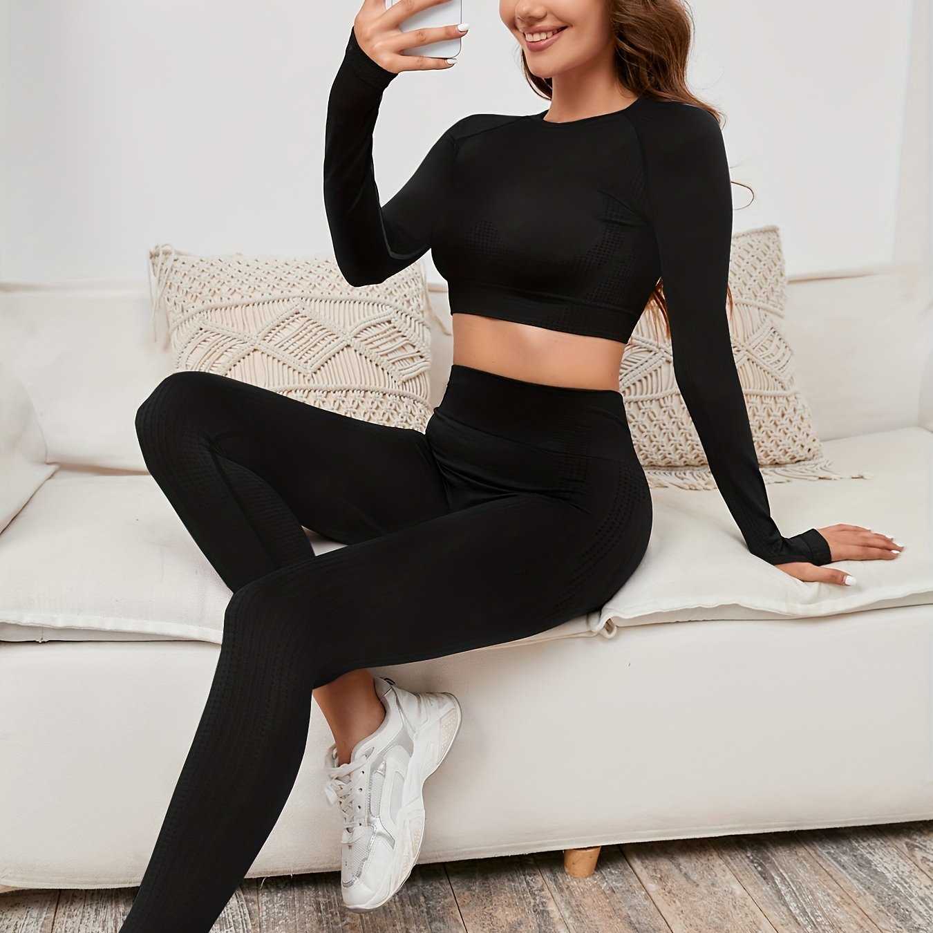 Yoga Crop Top & Seamless Leggings Set for Women
